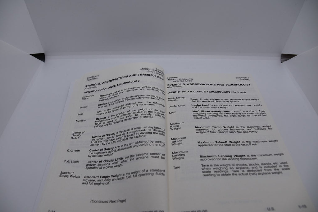 Cessna 172S G1000 Pilot Operating Handbook and 172S Quick Reference Checklist (QRC)