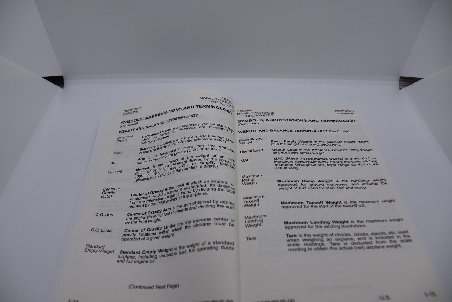 Cessna 172S G1000 Pilot Operating Handbook and 172S Quick Reference Checklist (QRC)