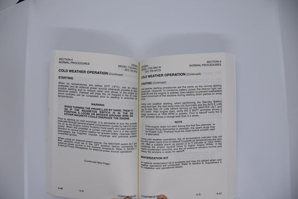 Cessna 172S G1000 Pilot Operating Handbook and 172S Quick Reference Checklist (QRC)