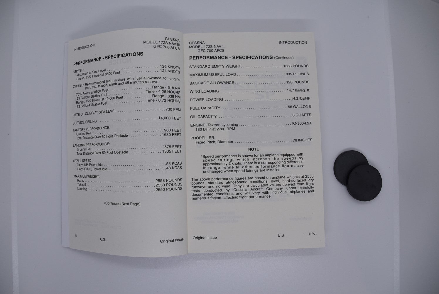 Cessna 172S G1000 Pilot Operating Handbook and 172S Quick Reference Checklist (QRC)