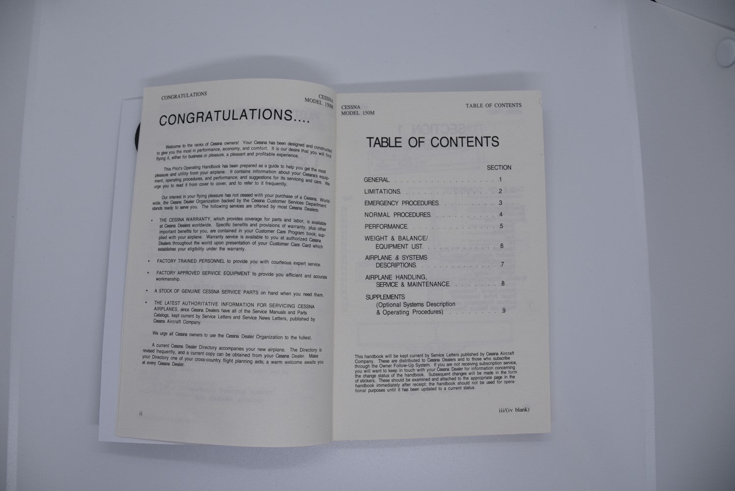 Cessna 150 Pilot Operating Handbook (POH)  and Extended Checklist