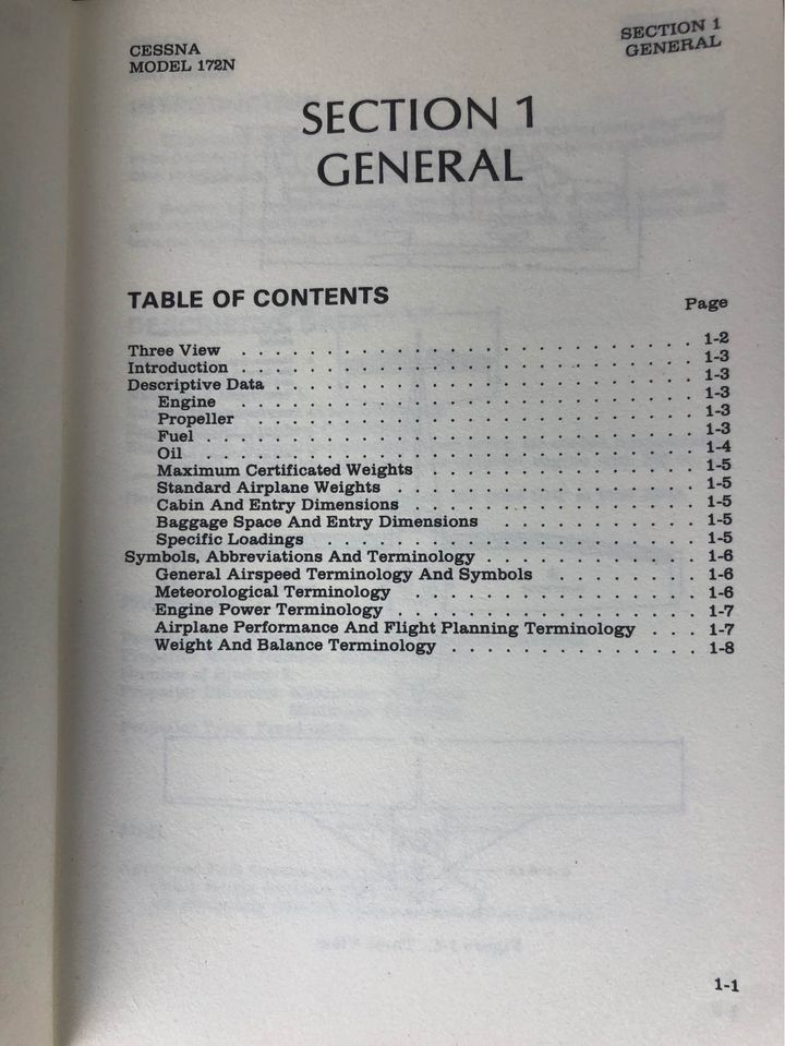 Cessna 172N Pilot Operating Handbook and  Extended Quick Reference Checklist (QRC)
