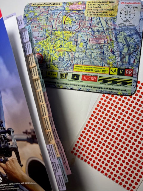 2026 FAR AMT (A&P) Tabs for Aviation Maintenance Technicians & Aviator Mouse Pad, Round Stickers