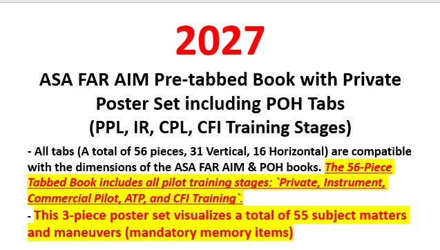 2027 ASA Pre-Tabbed FAR AIM Book, Private Pilot Triple Poster Set and Complimentary Gifts - All in One for Student Pilots