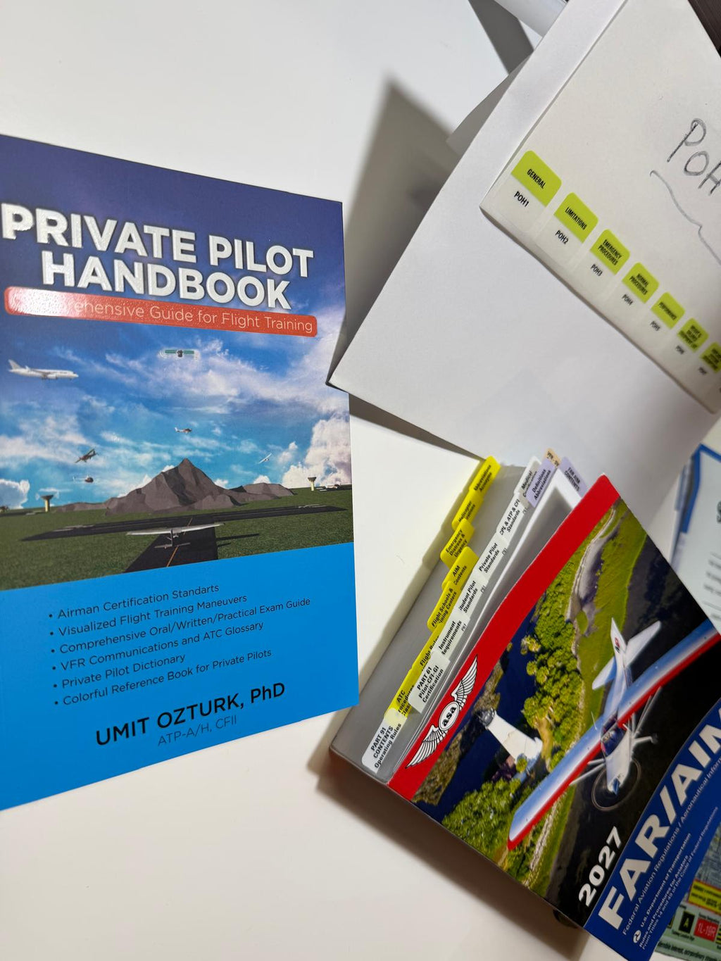 2027 ASA FAR AIM Pre-Tabbed  Book (ASA) & POH TABs Plus Private Pilot Handbook & Complimentary Gifts