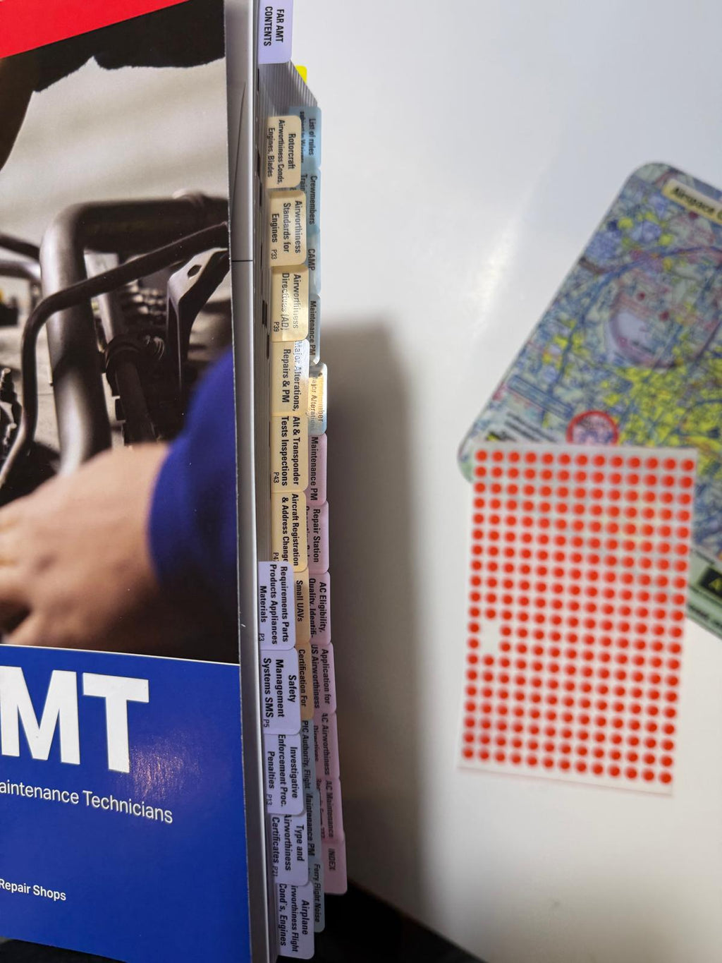 2027 ASA FAR AMT Pre-Tabbed Book for A&P Technicians, Aviator Mouse Pad, 9-Piece Empty Tabs & Round Stickers