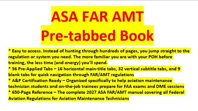 2027 ASA FAR AMT Pre-Tabbed Book for A&P Technicians, Aviator Mouse Pad, 9-Piece Empty Tabs & Round Stickers