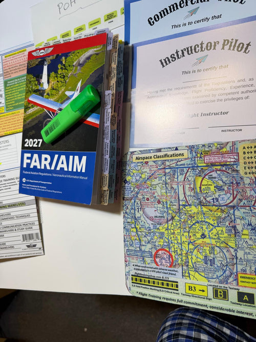 2027 ASA Pre-Tabbed FAR AIM Book, A-Triple Poster Set (including Private, Instrument, Commercial Pilot Maneuvers) and Complimentary Gifts - All in One