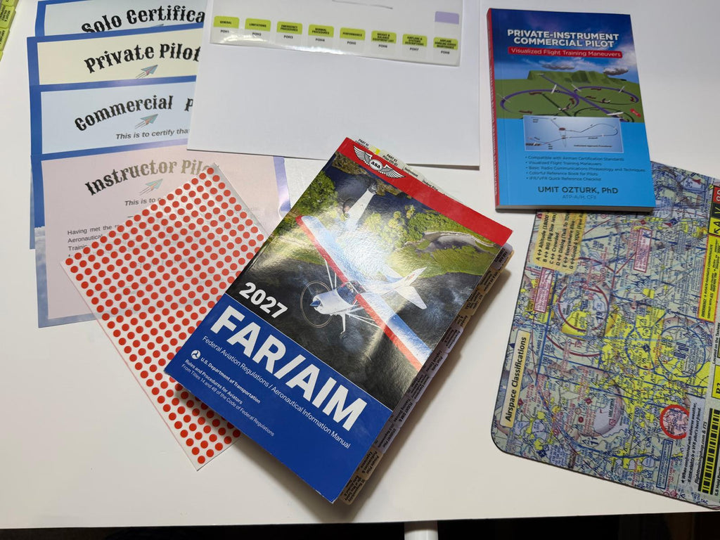 2027 ASA FAR AIM Pre-tabbed Book & POH Tabs, Visualized Pilot Training Maneuvers Handbook Book