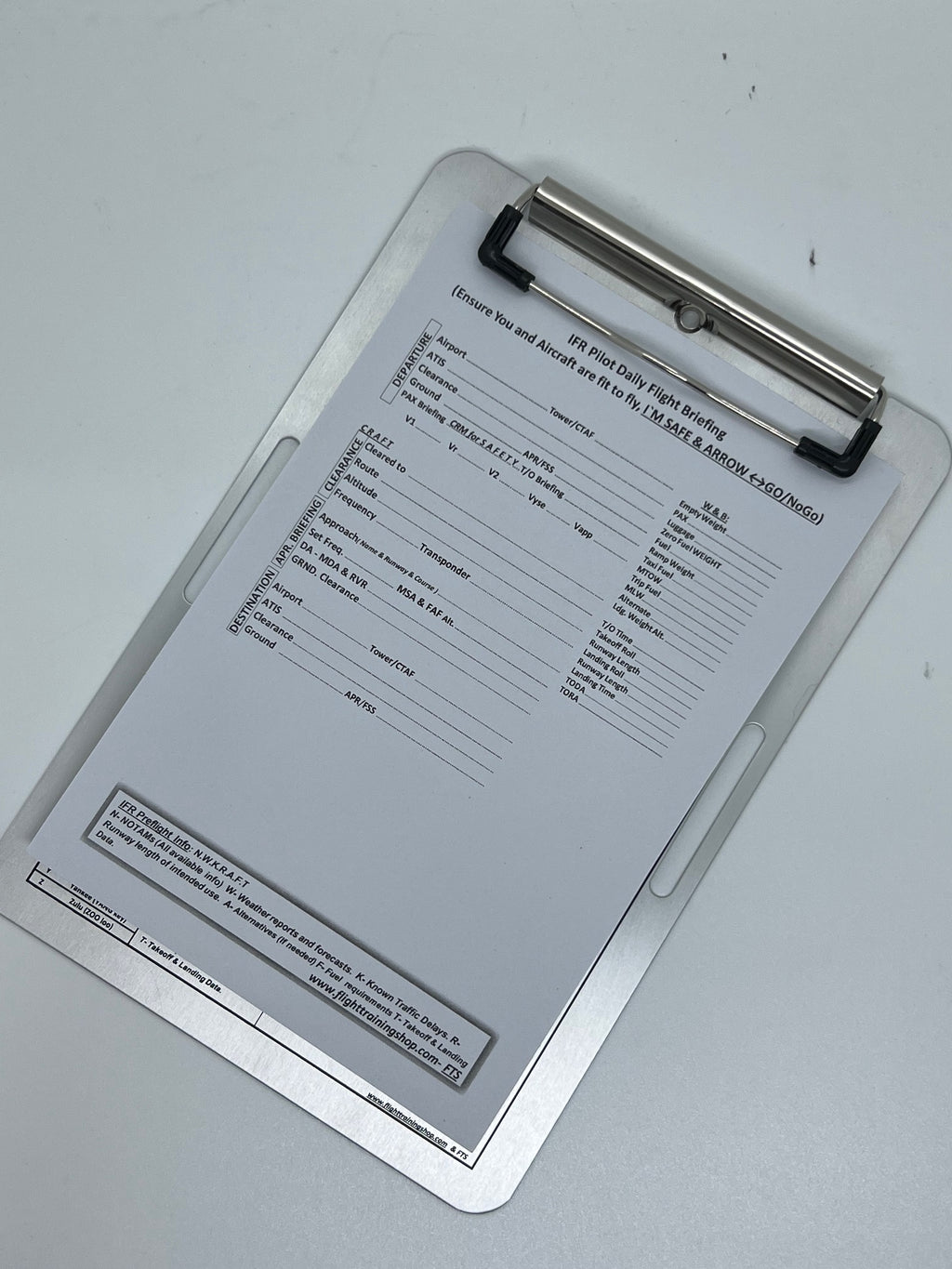 IFR Pilot Writing Pad, Compatible With Pilot Kneeboards (A5 Size, 80-Sheet)