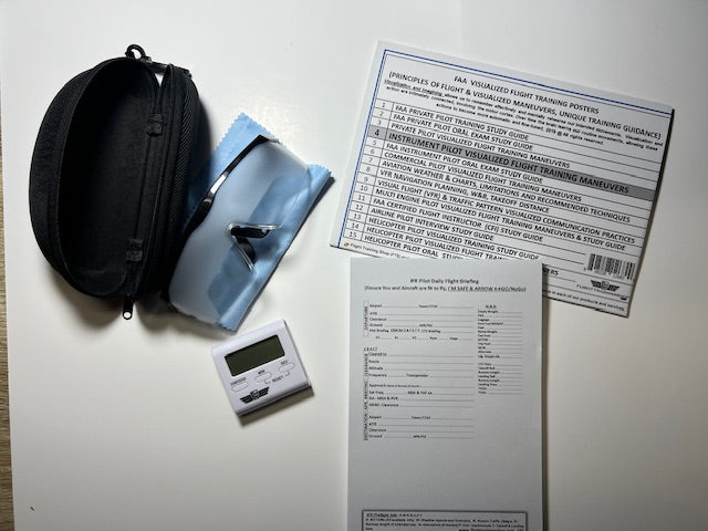 Instrument Flight Gears for Students, Foggles, Timer, Visualized Flight Training Maneuvers Poster, IFR Writing Pad for Kneeboard