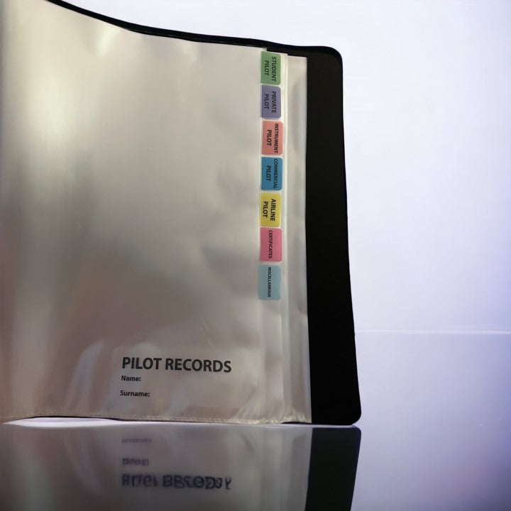 Student Pilot & Aviator Sturdy Binder with Penholder, Display Book with pre-structured TABs (A4, 80-Page)