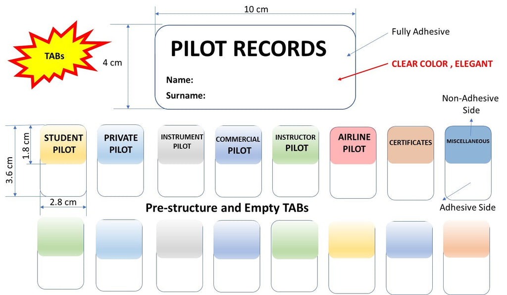 Student Pilot & Aviator Sturdy Binder with Penholder, Display Book with pre-structured TABs (A4, 80-Page)
