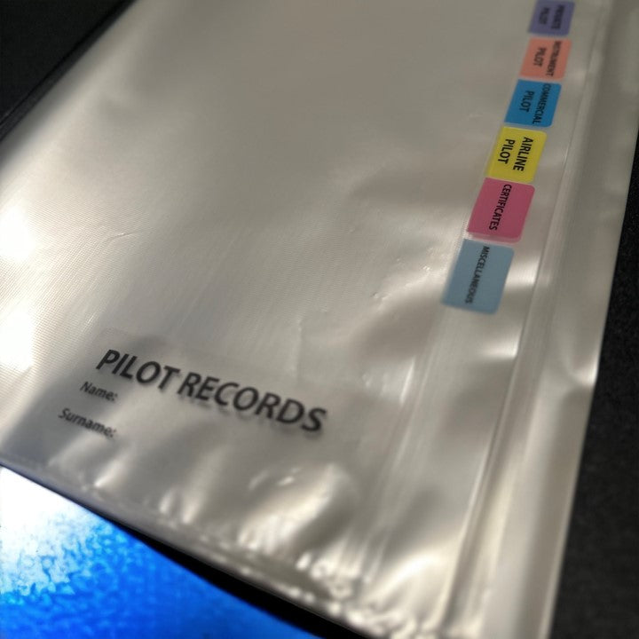 Student Pilot & Aviator Sturdy Binder with Penholder, Display Book with pre-structured TABs (A4, 80-Page)