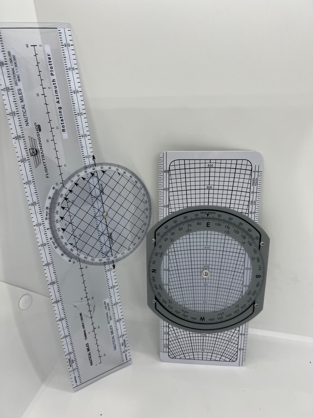 ALL IN ONE: VFR Navigation Planning Set (E6B Flight Computer, Rotary Plotter, VFR Flight Navigation Planning Poster- 19 x 27 Inches)