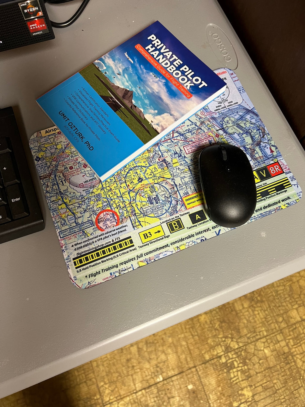 Pilot & Aviator Mouse Pad designed with VFR Sectional Chart