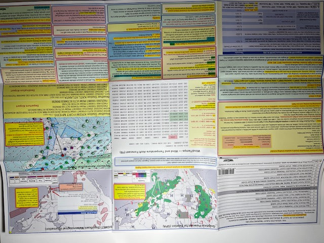 Aviation Weather & Chart, Limitations and Recommended Techniques. (2-sided Poster, Size 27 x 19 In)
