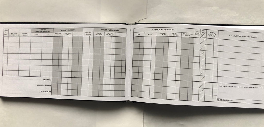 Standard Professional Pilot Logbook, Black, 658 Entries, Black, Hardcover