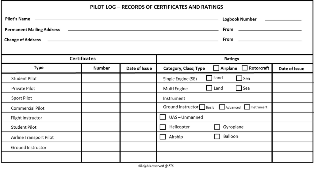 Standard Professional Pilot Logbook, Black, 658 Entries, Black, Hardcover