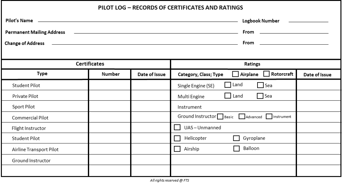 Standard Professional Pilot Logbook, Black, 658 Entries, Black, Hardcover