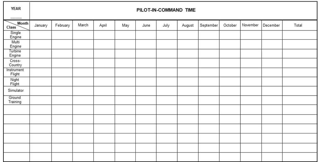 Standard Professional Pilot Logbook, Black, 658 Entries, Black, Hardcover