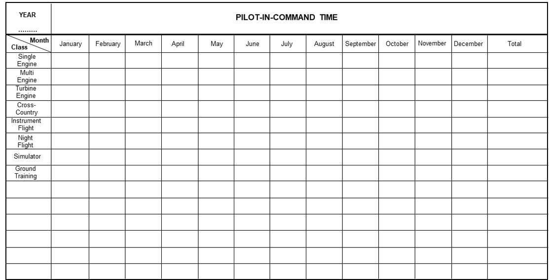 Standard Professional Pilot Logbook, Black, 658 Entries, Black, Hardcover